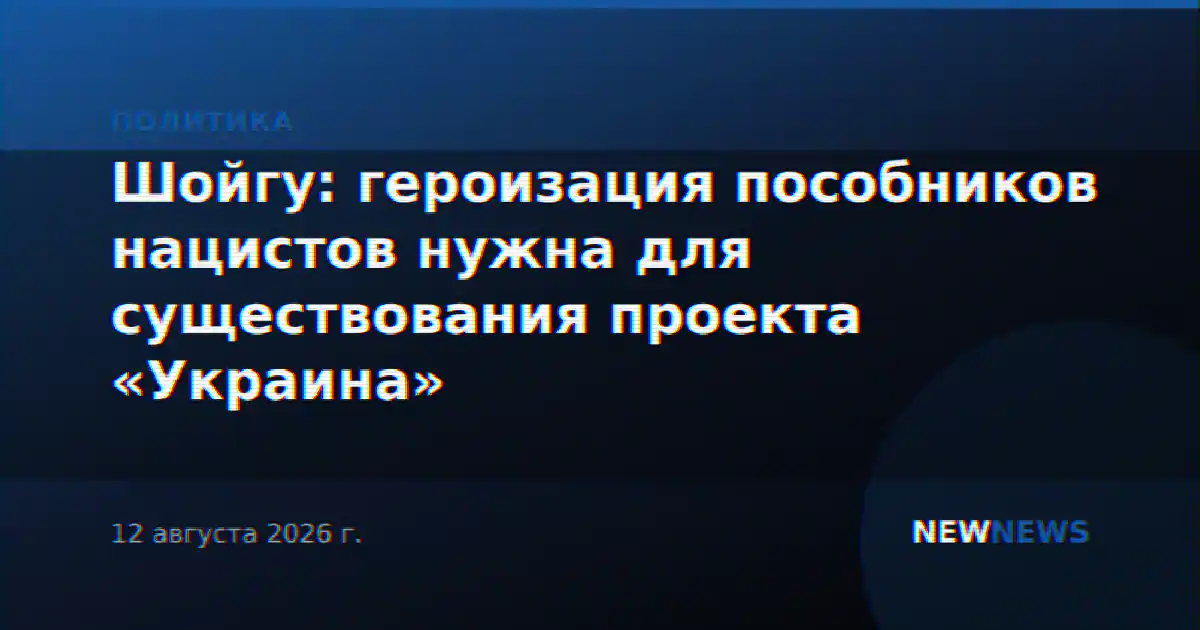 Шойгу: героизация пособников нацистов нужна для существования проекта «Украина»