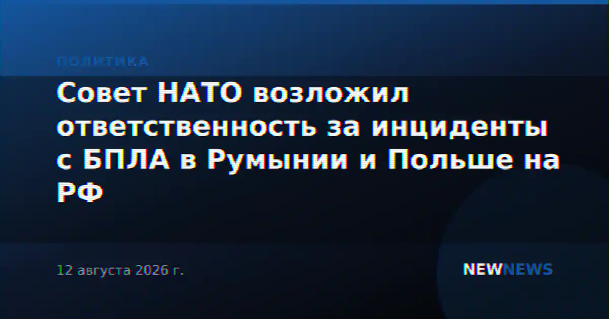 Совет НАТО возложил ответственность за инциденты с БПЛА в Румынии и Польше на РФ