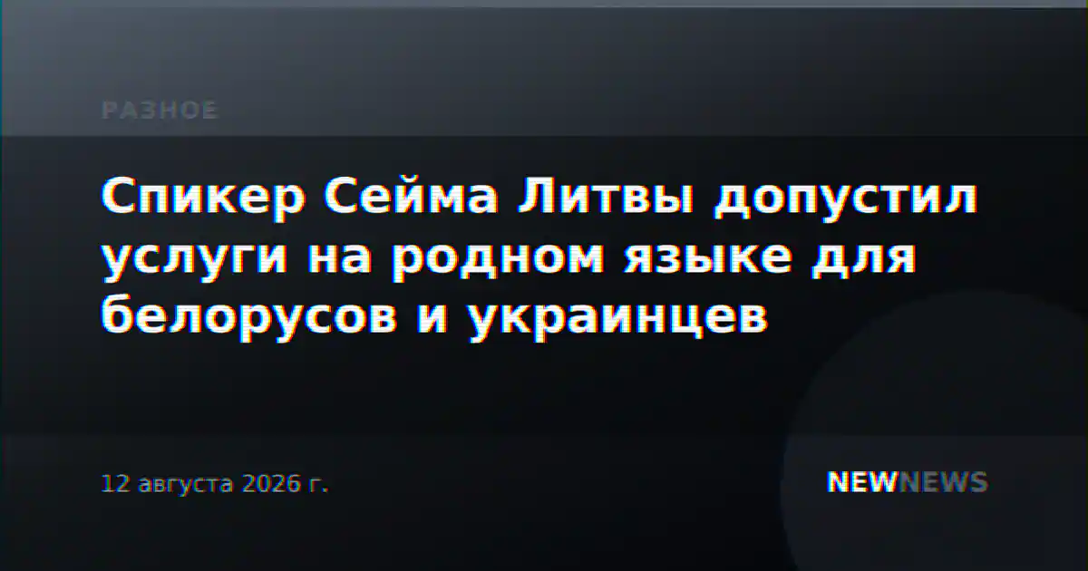 Спикер Сейма Литвы допустил услуги на родном языке для белорусов и украинцев