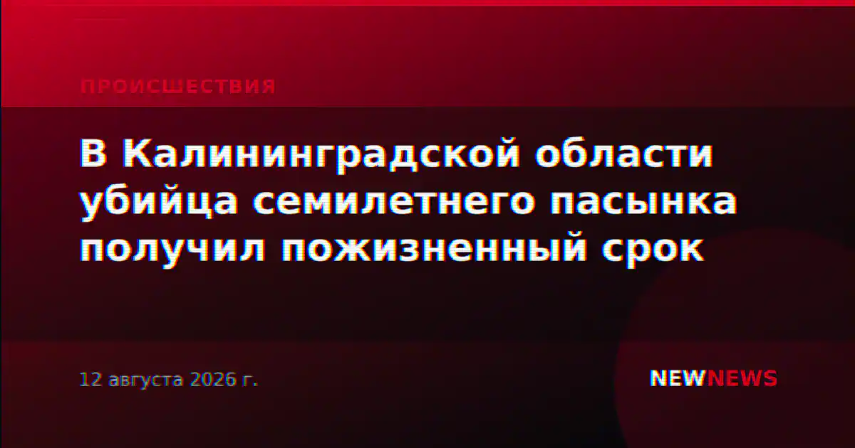 В Калининградской области убийца семилетнего пасынка получил пожизненный срок
