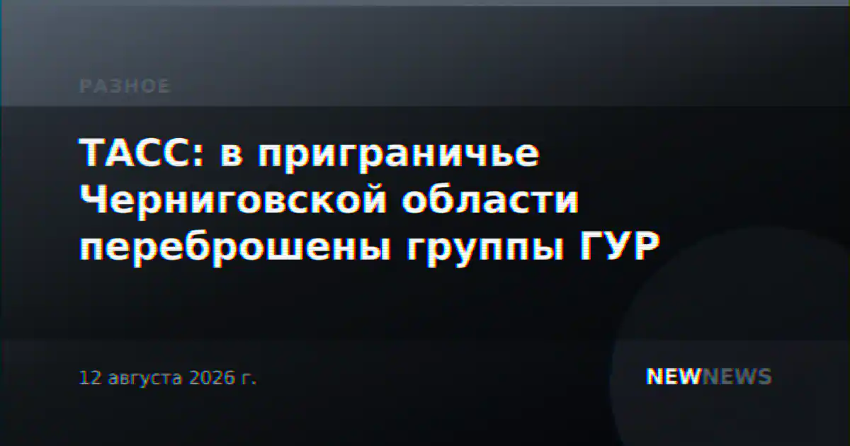 ТАСС: в приграничье Черниговской области переброшены группы ГУР