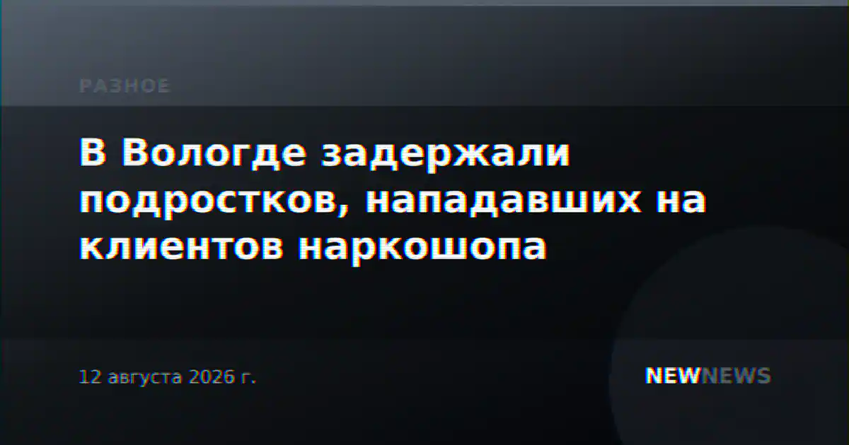 В Вологде задержали подростков, нападавших на клиентов наркошопа