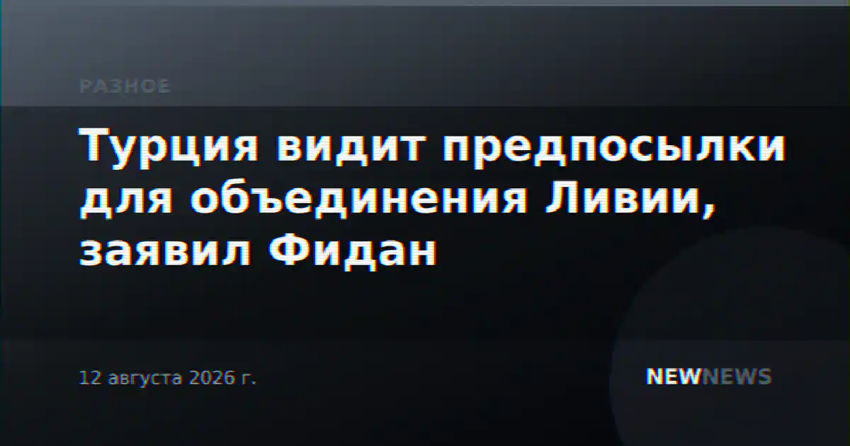 Турция видит предпосылки для объединения Ливии, заявил Фидан