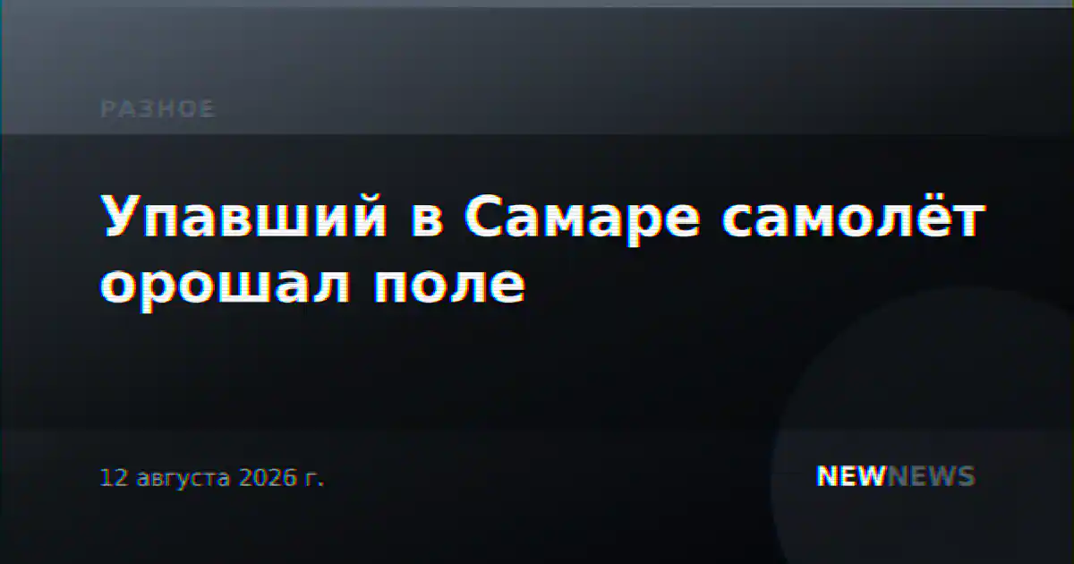 Упавший в Самаре самолёт орошал поле