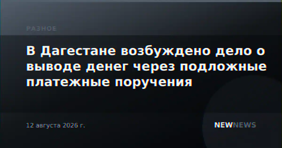 В Дагестане возбуждено дело о выводе денег через подложные платежные поручения