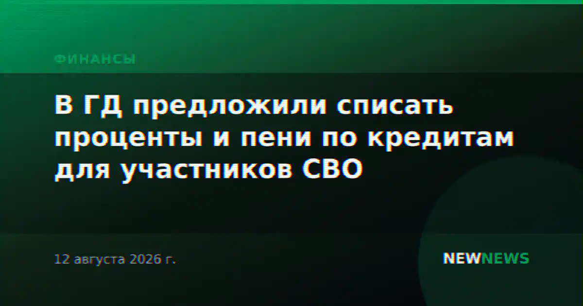В ГД предложили списать проценты и пени по кредитам для участников СВО