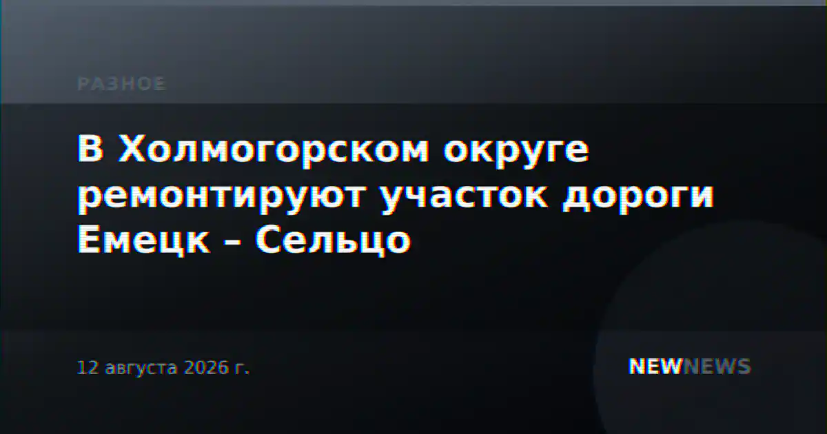 В Холмогорском округе ремонтируют участок дороги Емецк – Сельцо