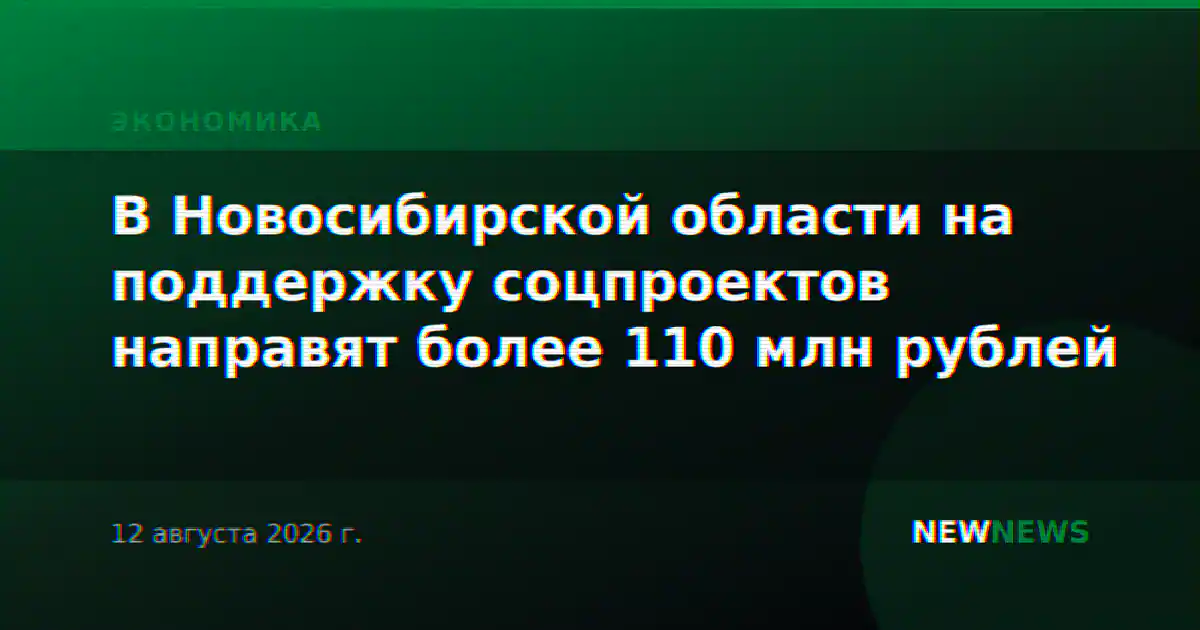 В Новосибирской области на поддержку соцпроектов направят более 110 млн рублей