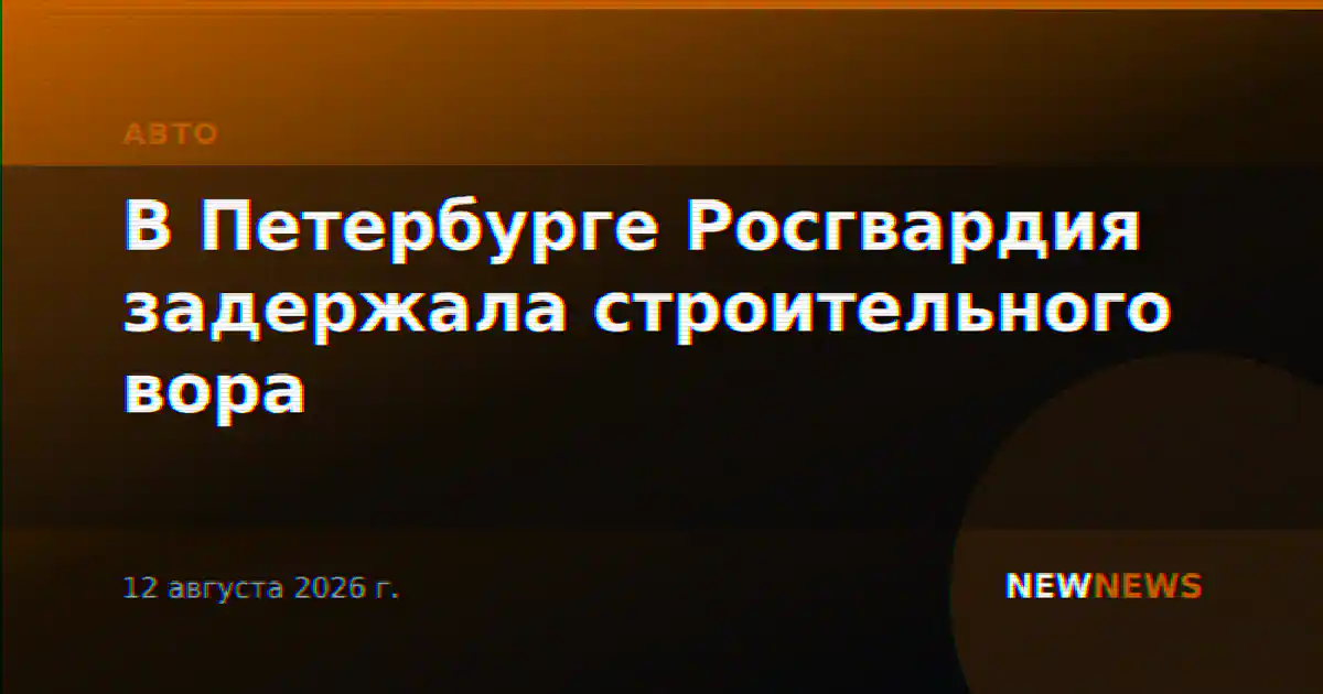 В Петербурге Росгвардия задержала строительного вора