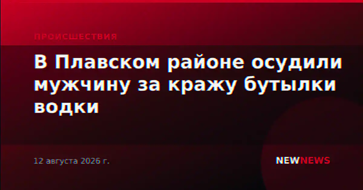 В Плавском районе осудили мужчину за кражу бутылки водки