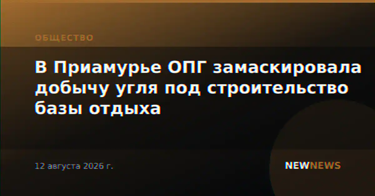 В Приамурье ОПГ замаскировала добычу угля под строительство базы отдыха