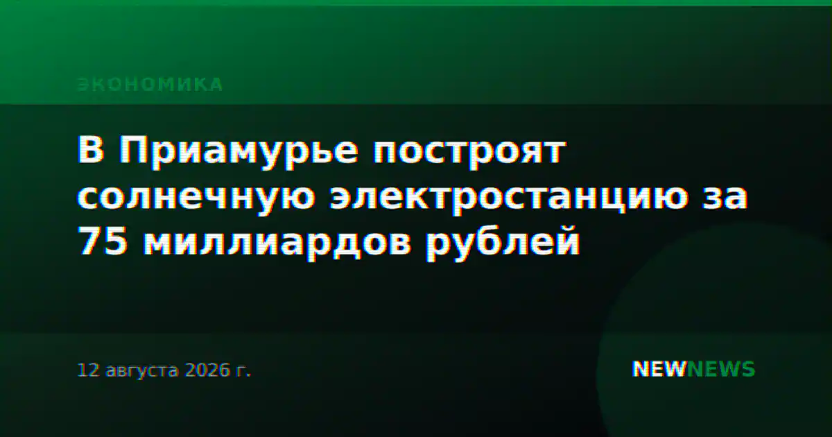 В Приамурье построят солнечную электростанцию за 75 миллиардов рублей