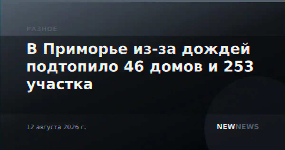 В Приморье из-за дождей подтопило 46 домов и 253 участка