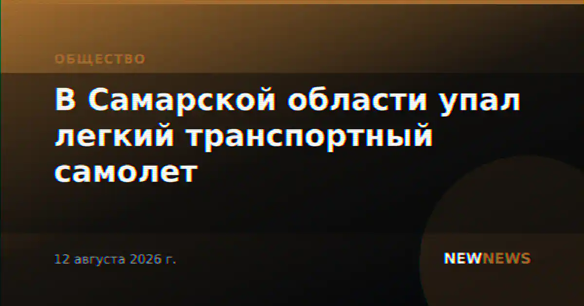 В Самарской области упал легкий транспортный самолет
