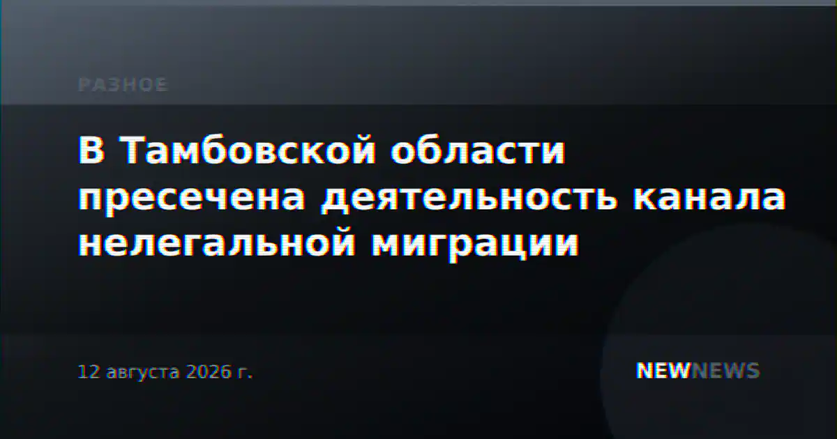 В Тамбовской области пресечена деятельность канала нелегальной миграции