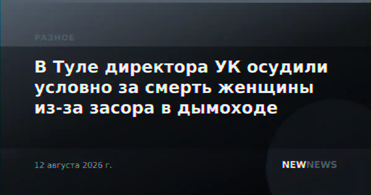 В Туле директора УК осудили условно за смерть женщины из-за засора в дымоходе