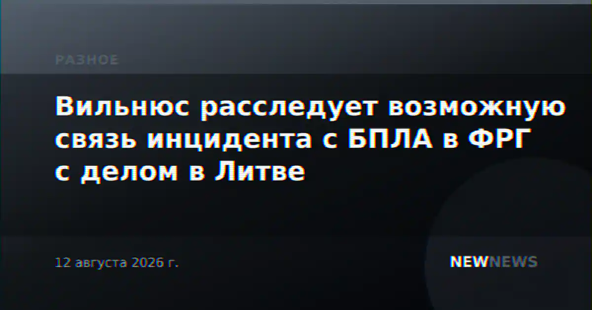 Вильнюс расследует возможную связь инцидента с БПЛА в ФРГ с делом в Литве