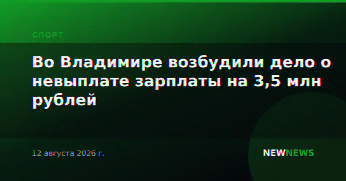 Во Владимире возбудили дело о невыплате зарплаты на 3,5 млн рублей