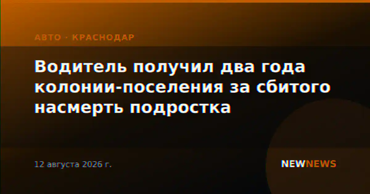 Водитель получил два года колонии-поселения за сбитого насмерть подростка