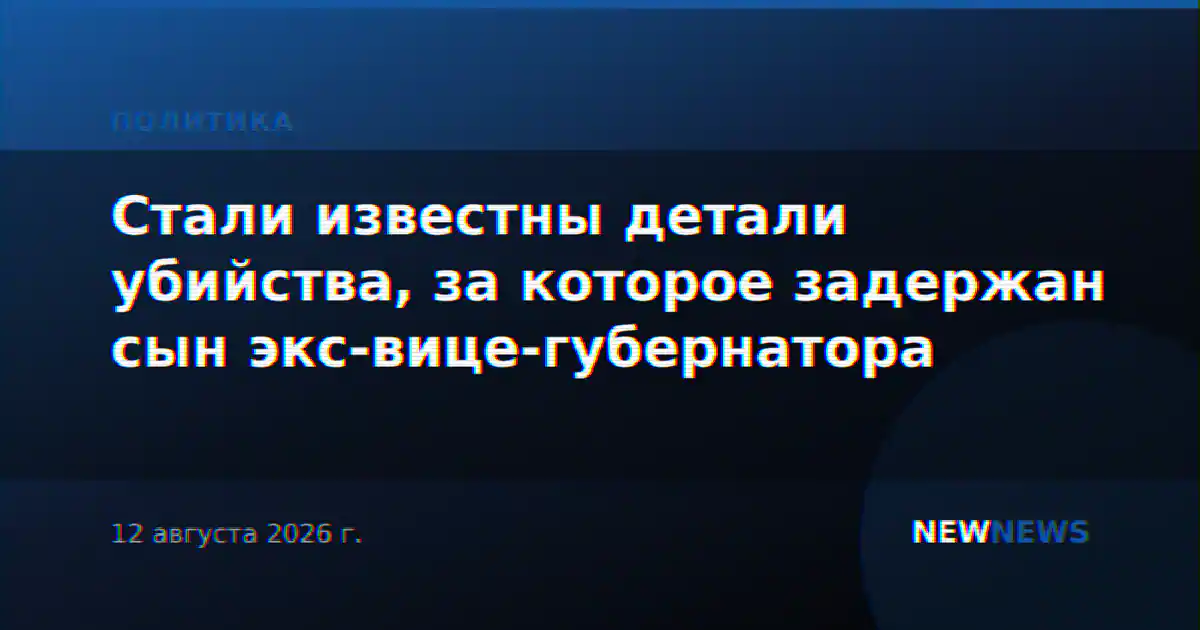 Стали известны детали убийства, за которое задержан сын экс-вице-губернатора