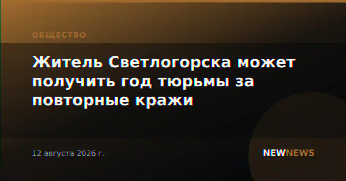 Житель Светлогорска может получить год тюрьмы за повторные кражи