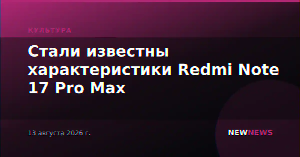 Стали известны характеристики Redmi Note 17 Pro Max