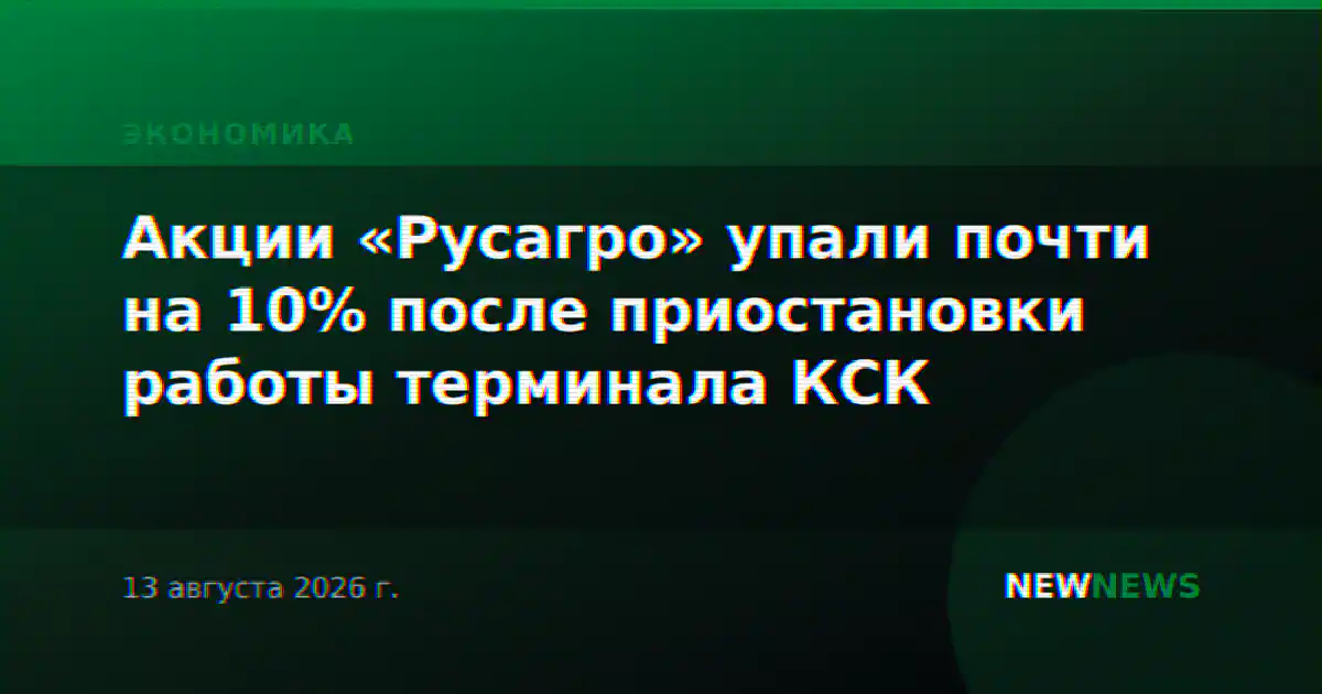 Акции «Русагро» упали почти на 10% после приостановки работы терминала КСК