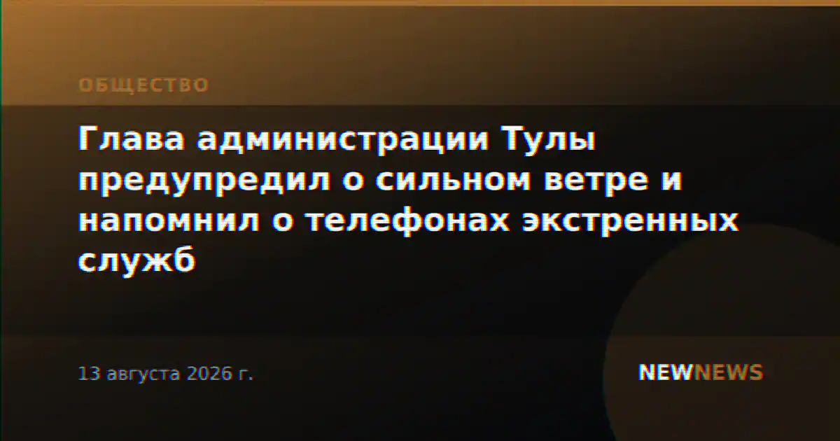 Глава администрации Тулы предупредил о сильном ветре и напомнил о телефонах экстренных служб