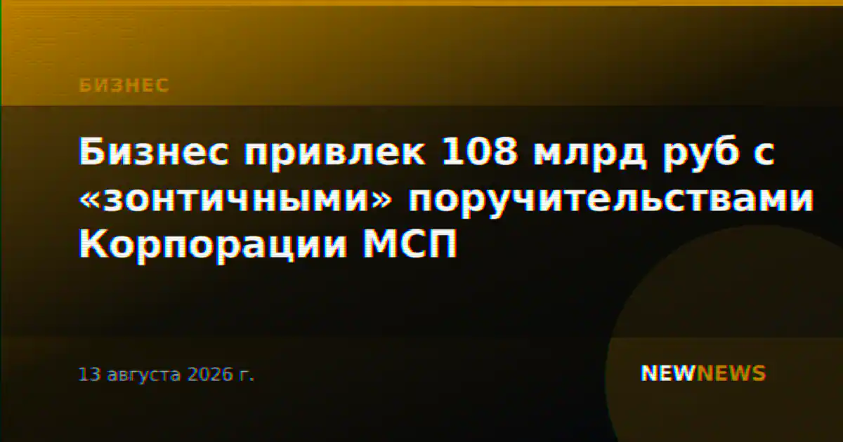 Бизнес привлек 108 млрд руб с «зонтичными» поручительствами Корпорации МСП