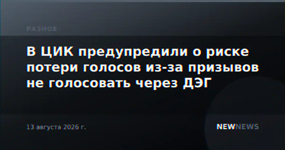 В ЦИК предупредили о риске потери голосов из-за призывов не голосовать через ДЭГ