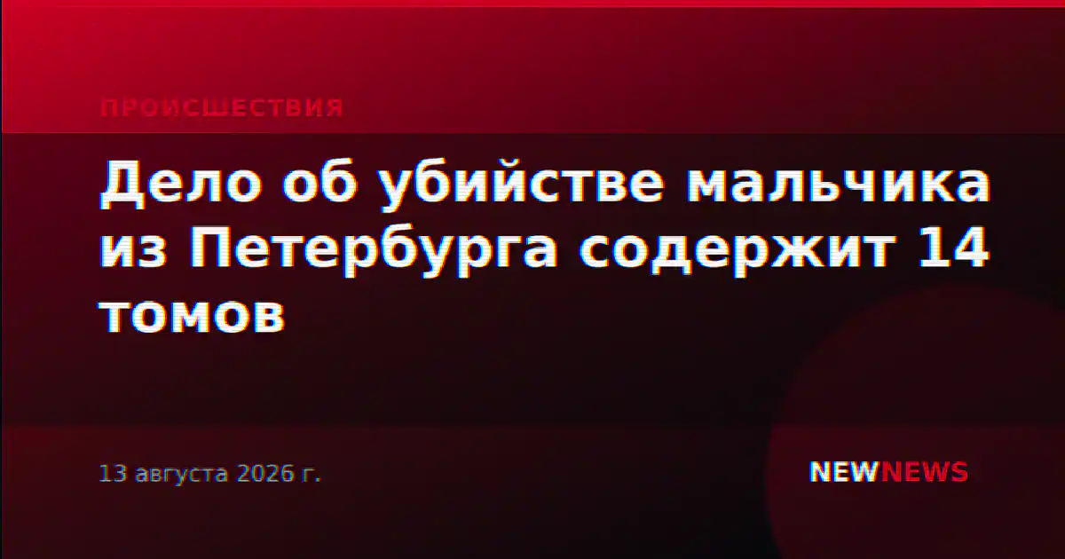 Дело об убийстве мальчика из Петербурга содержит 14 томов