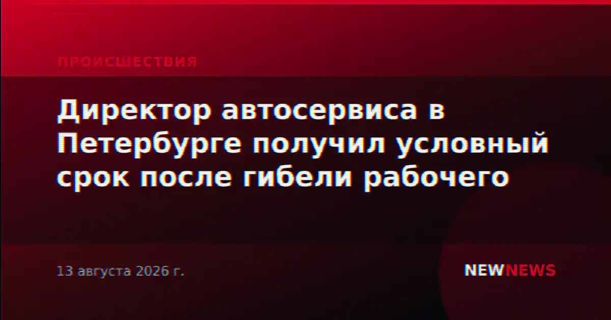 Директор автосервиса в Петербурге получил условный срок после гибели рабочего