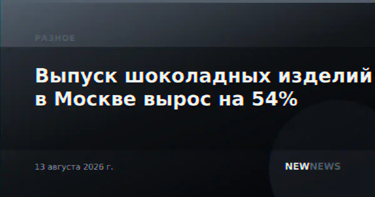 Выпуск шоколадных изделий в Москве вырос на 54%