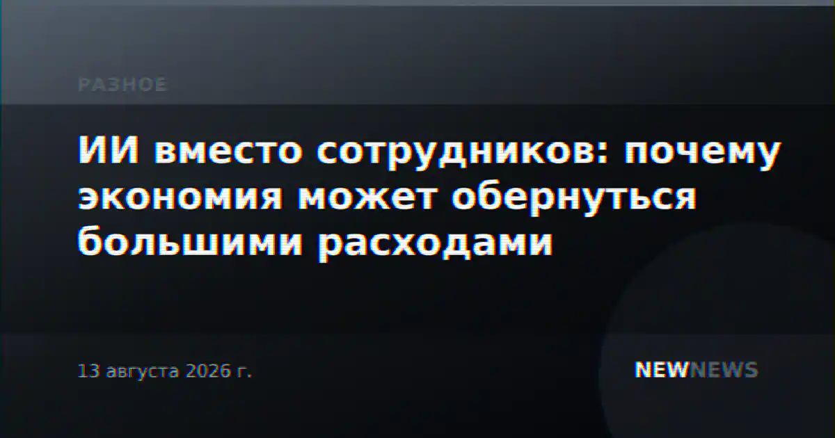 ИИ вместо сотрудников: почему экономия может обернуться большими расходами