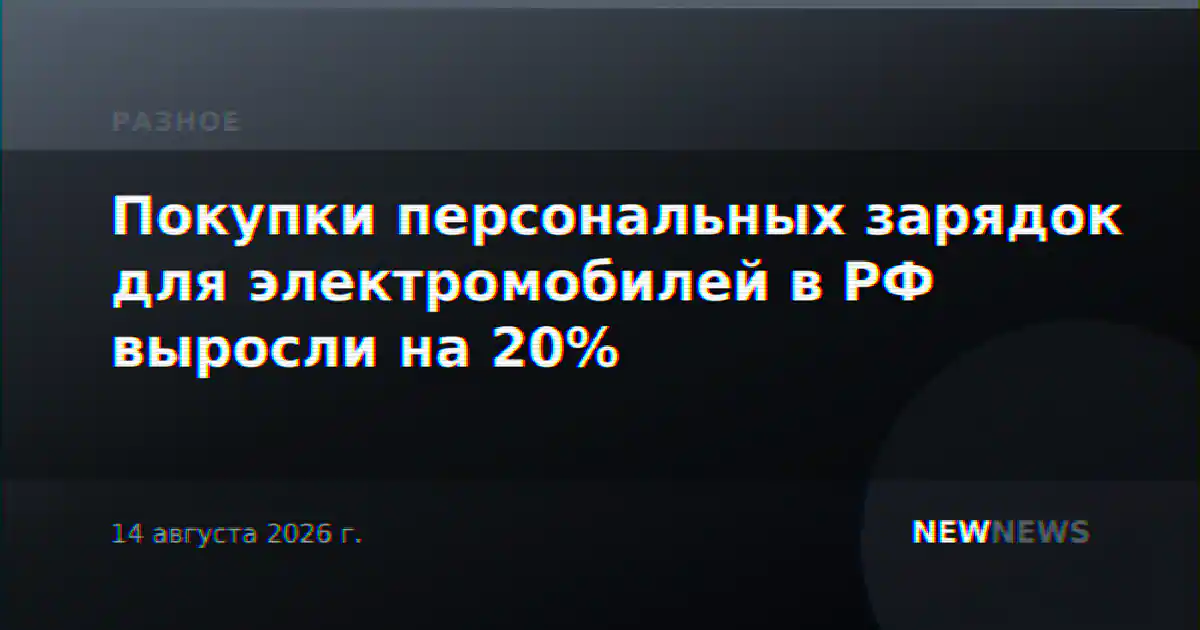 Покупки персональных зарядок для электромобилей в РФ выросли на 20%