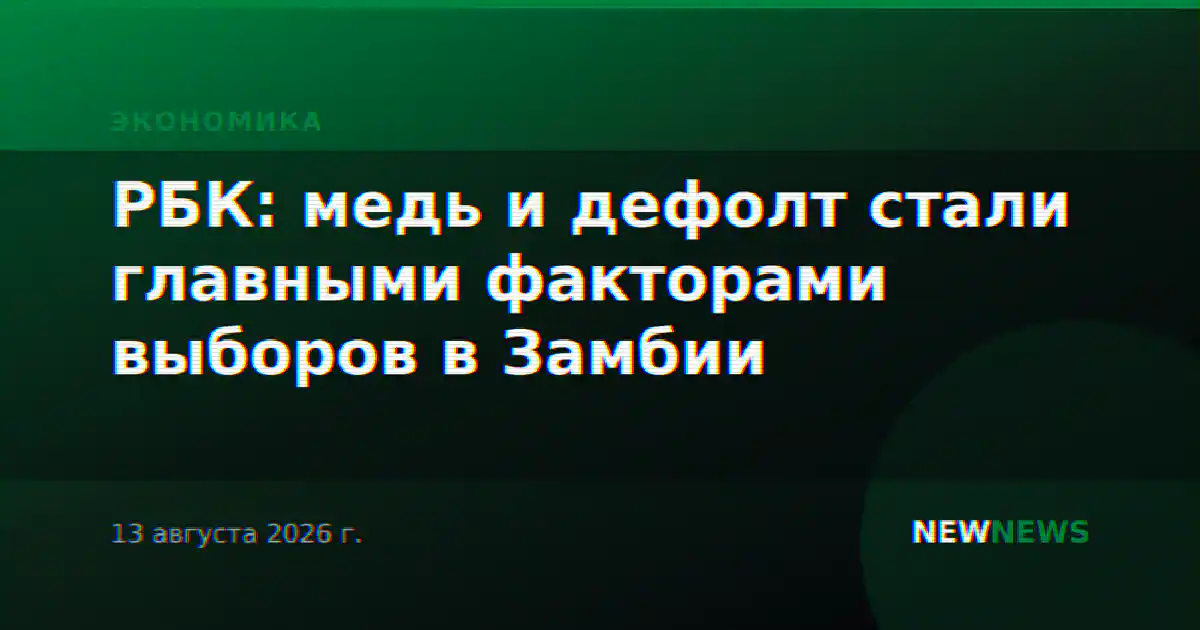 РБК: медь и дефолт стали главными факторами выборов в Замбии