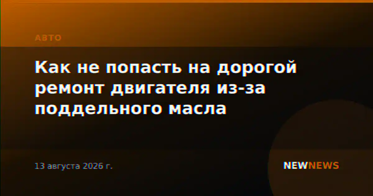 Как не попасть на дорогой ремонт двигателя из-за поддельного масла