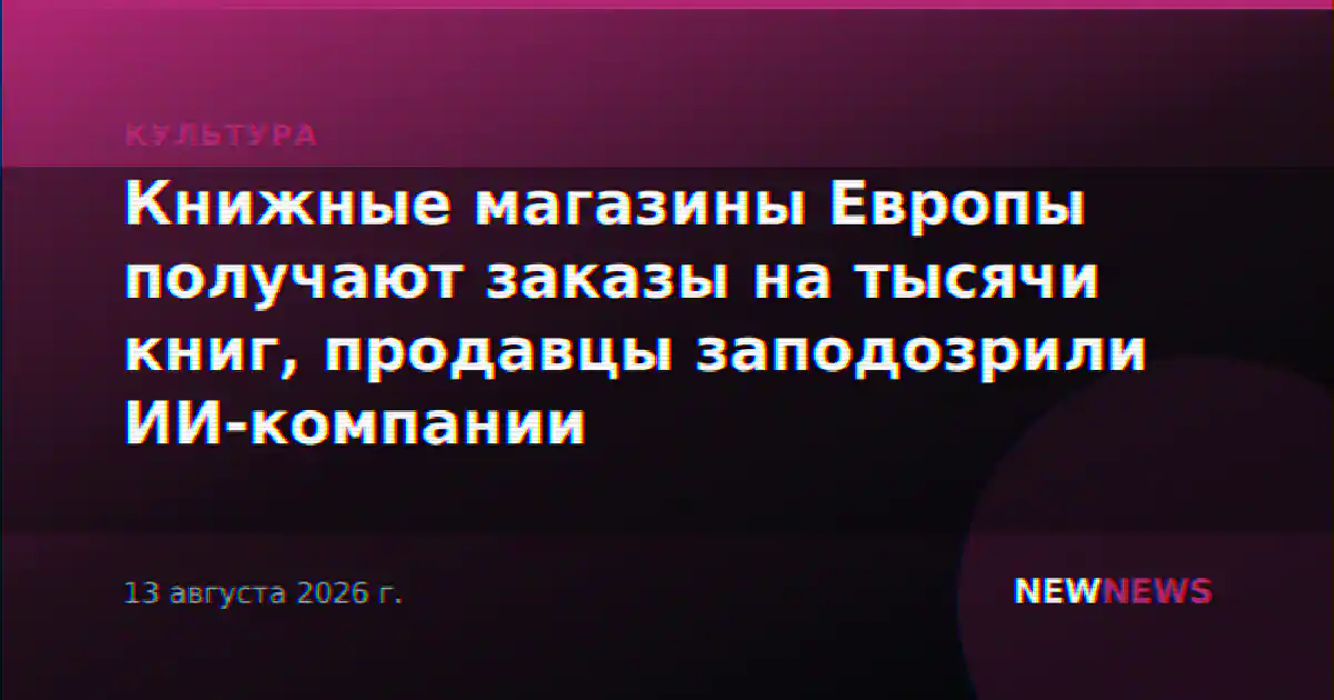 Книжные магазины Европы получают заказы на тысячи книг, продавцы заподозрили ИИ-компании
