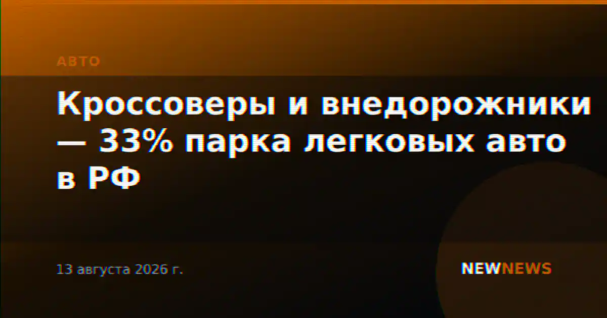 Кроссоверы и внедорожники — 33% парка легковых авто в РФ