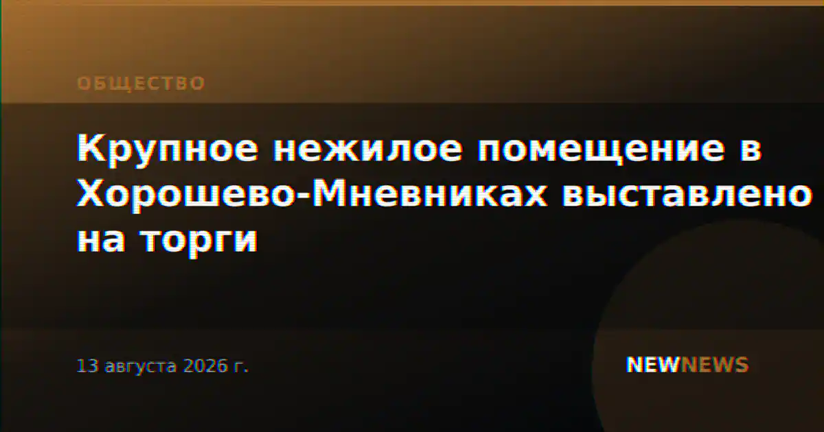 Крупное нежилое помещение в Хорошево-Мневниках выставлено на торги