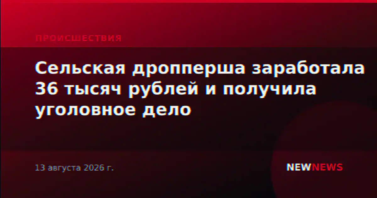 Сельская дропперша заработала 36 тысяч рублей и получила уголовное дело