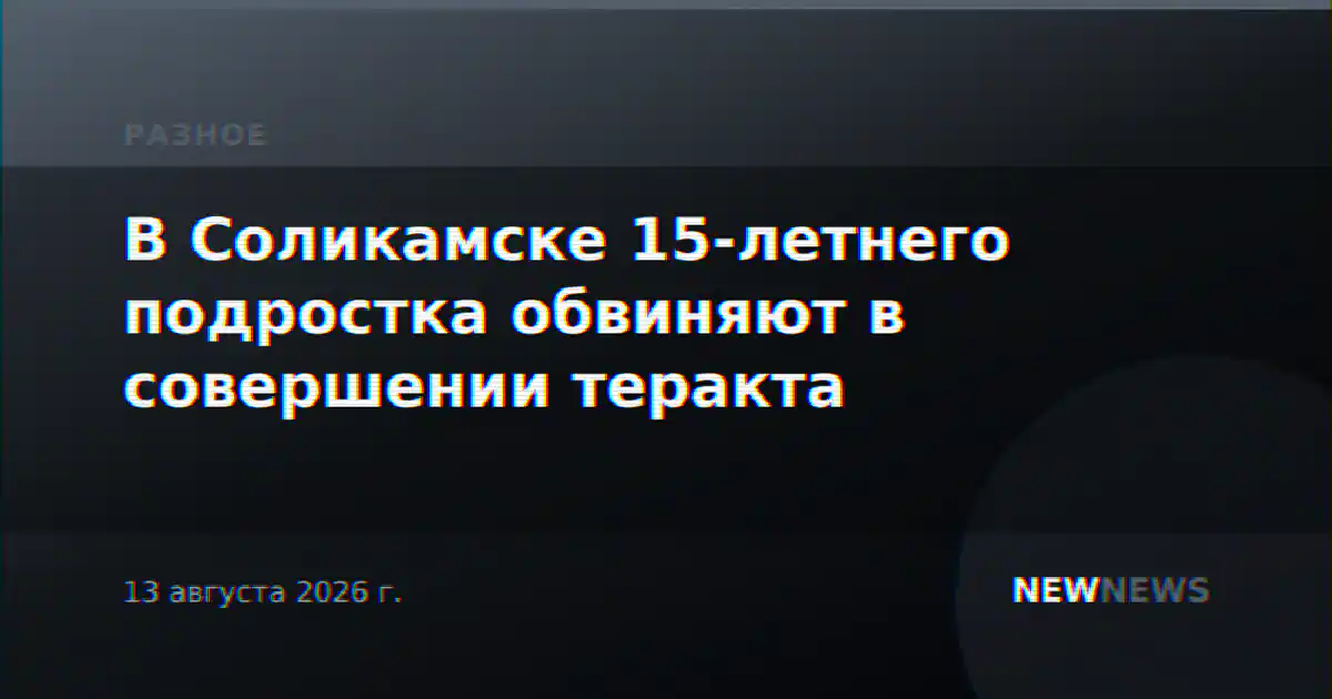 В Соликамске 15-летнего подростка обвиняют в совершении теракта