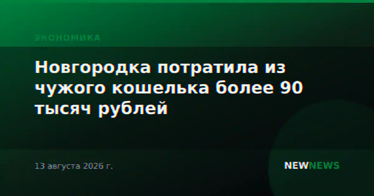 Новгородка потратила из чужого кошелька более 90 тысяч рублей