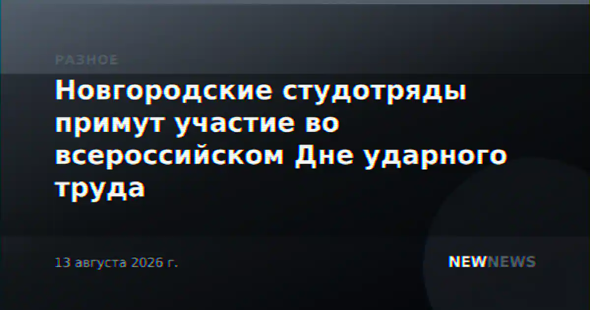Новгородские студотряды примут участие во всероссийском Дне ударного труда