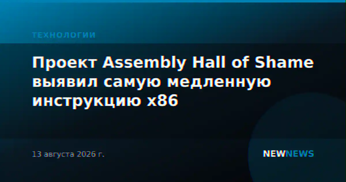 Проект Assembly Hall of Shame выявил самую медленную инструкцию x86