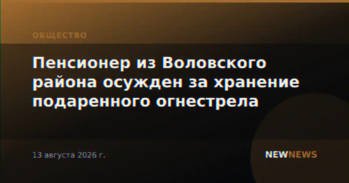 Пенсионер из Воловского района осужден за хранение подаренного огнестрела