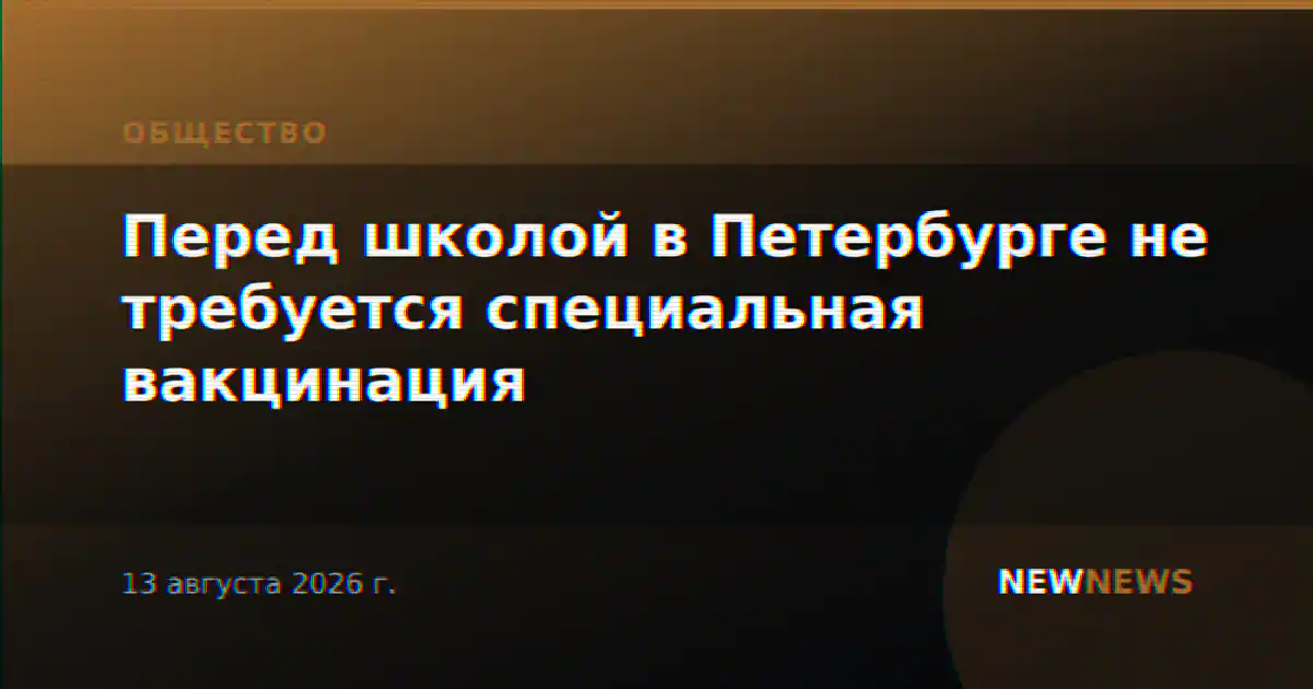 Перед школой в Петербурге не требуется специальная вакцинация