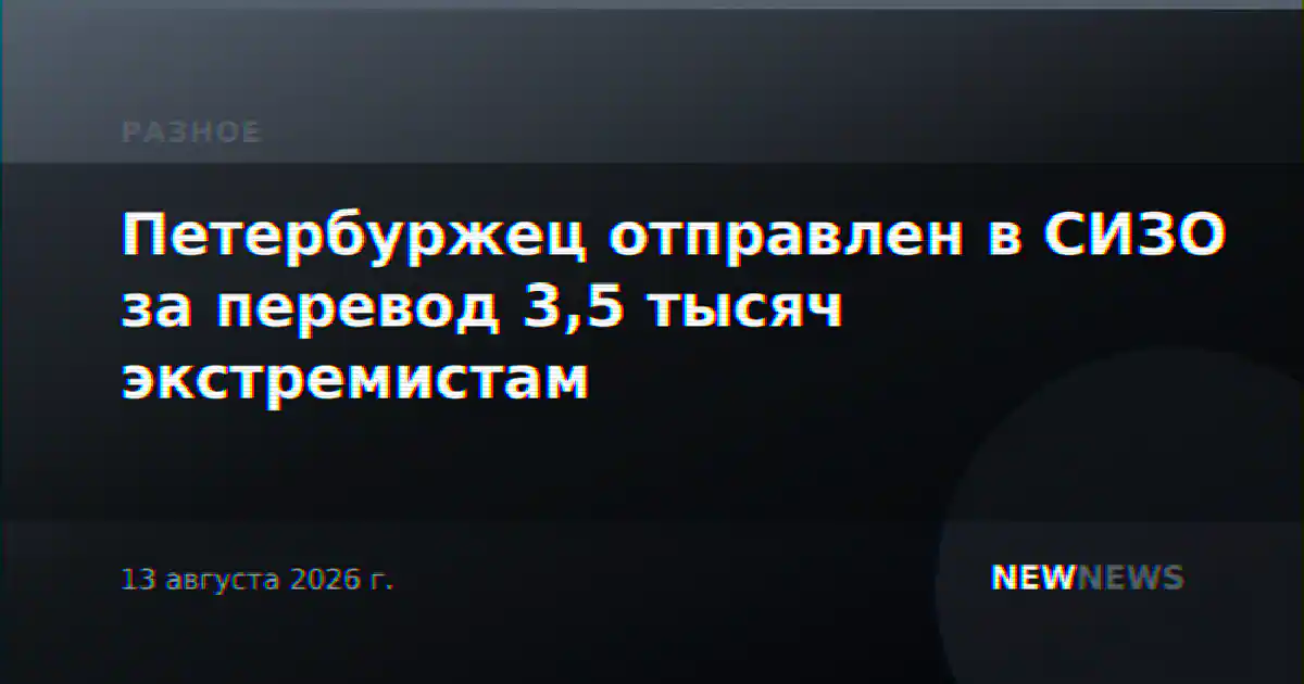Петербуржец отправлен в СИЗО за перевод 3,5 тысяч экстремистам