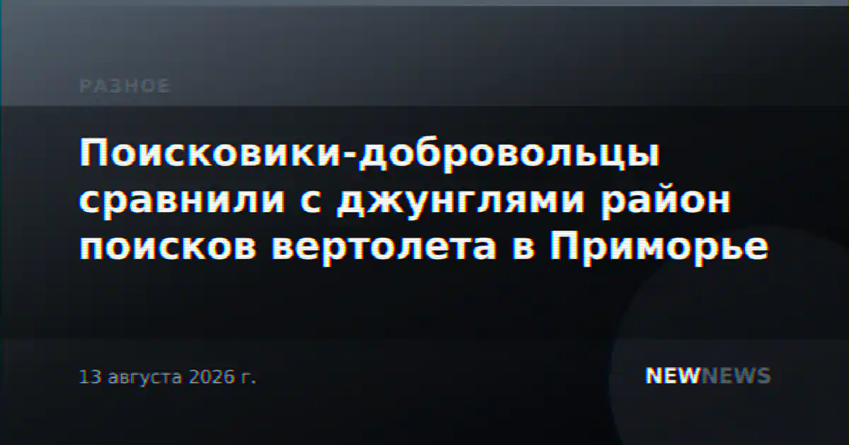 Поисковики-добровольцы сравнили с джунглями район поисков вертолета в Приморье