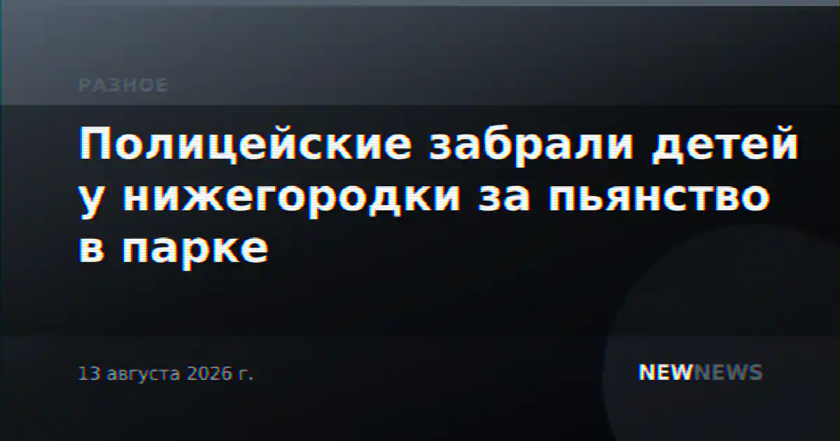 Полицейские забрали детей у нижегородки за пьянство в парке